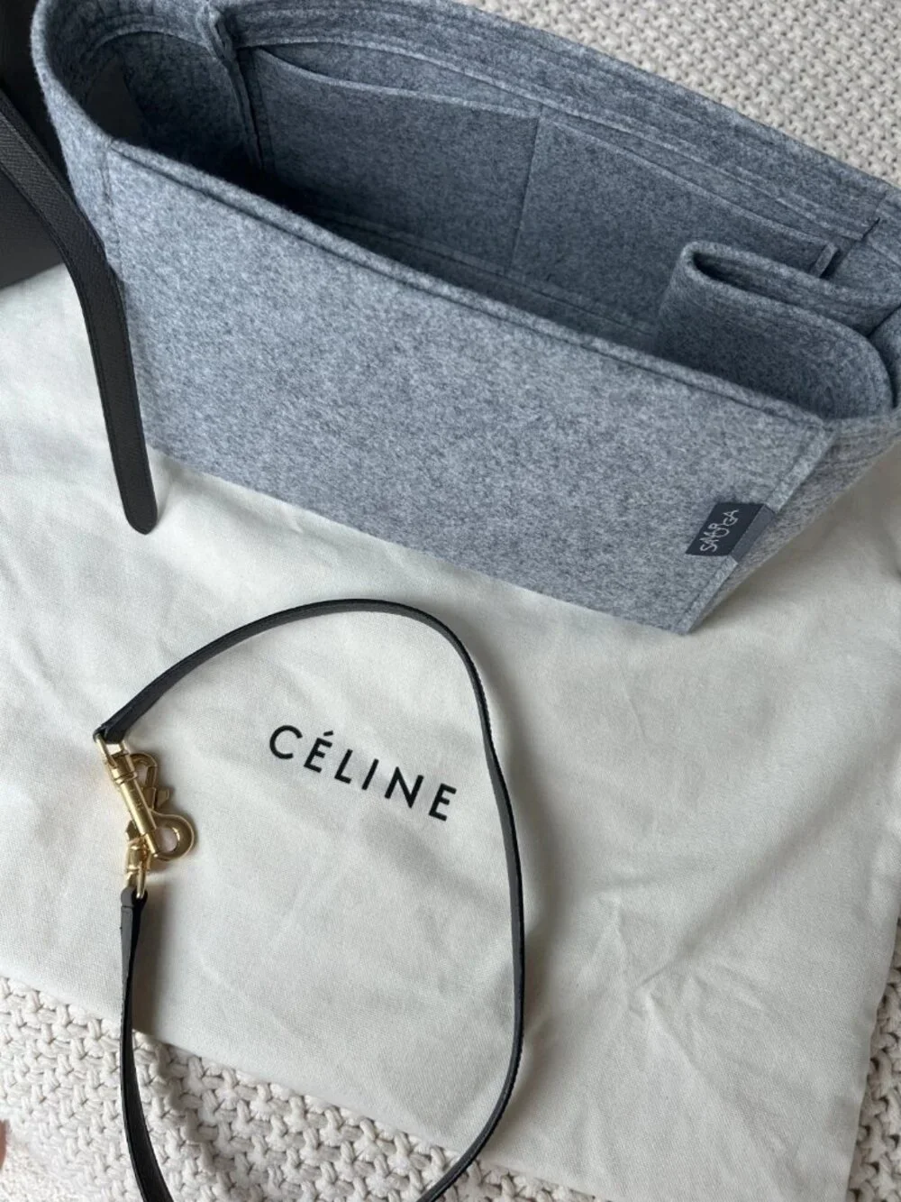 Phoebe Philo Era Celine Grained Calfskin Mini Belt Bag Gray